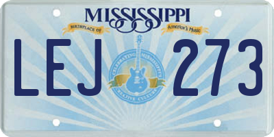 MS license plate LEJ273