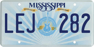 MS license plate LEJ282
