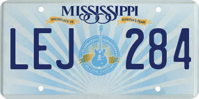 MS license plate LEJ284
