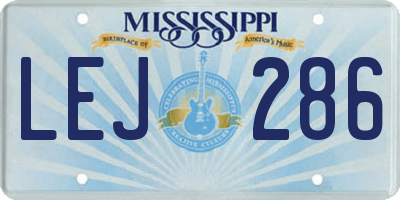 MS license plate LEJ286