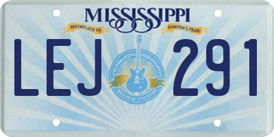 MS license plate LEJ291