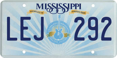 MS license plate LEJ292
