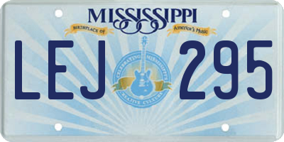 MS license plate LEJ295