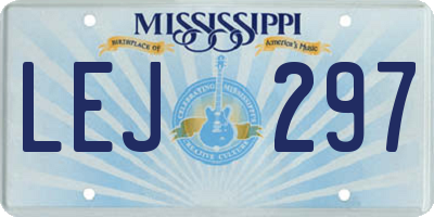 MS license plate LEJ297