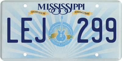 MS license plate LEJ299