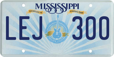 MS license plate LEJ300