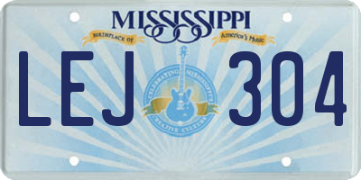 MS license plate LEJ304