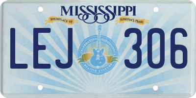 MS license plate LEJ306