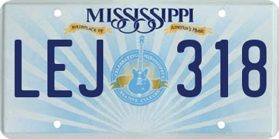 MS license plate LEJ318