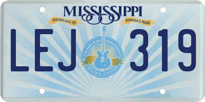 MS license plate LEJ319