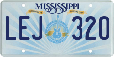 MS license plate LEJ320