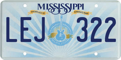 MS license plate LEJ322