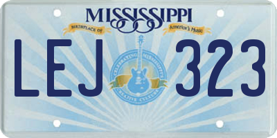 MS license plate LEJ323
