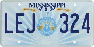 MS license plate LEJ324