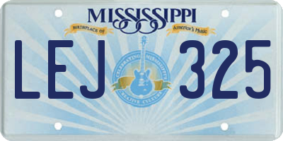 MS license plate LEJ325