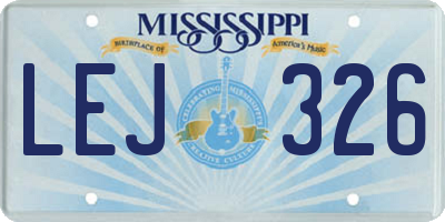 MS license plate LEJ326