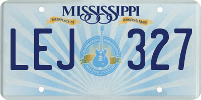 MS license plate LEJ327