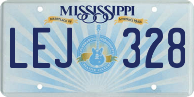 MS license plate LEJ328