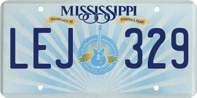 MS license plate LEJ329