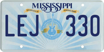 MS license plate LEJ330