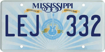 MS license plate LEJ332
