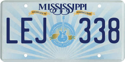 MS license plate LEJ338