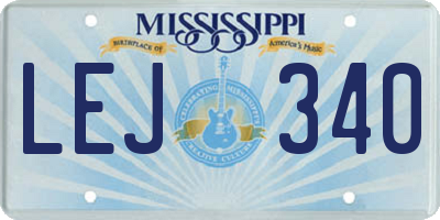 MS license plate LEJ340