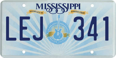 MS license plate LEJ341