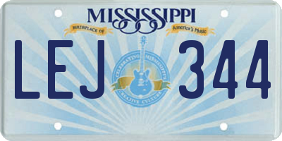 MS license plate LEJ344