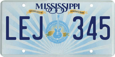 MS license plate LEJ345