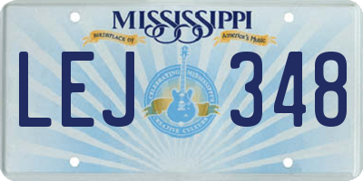 MS license plate LEJ348