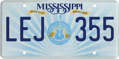 MS license plate LEJ355