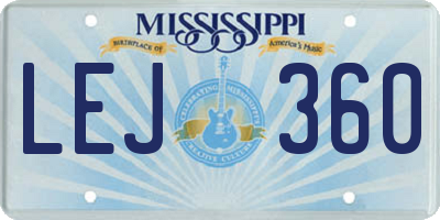 MS license plate LEJ360