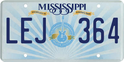 MS license plate LEJ364