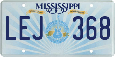 MS license plate LEJ368