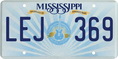 MS license plate LEJ369