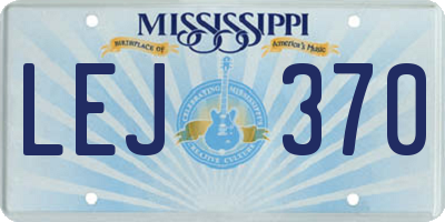 MS license plate LEJ370