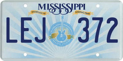 MS license plate LEJ372