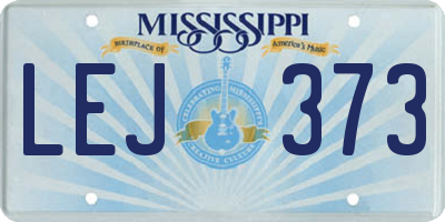 MS license plate LEJ373