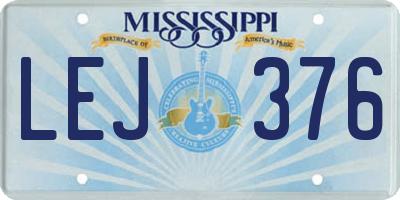 MS license plate LEJ376