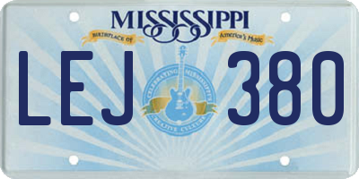 MS license plate LEJ380