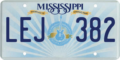 MS license plate LEJ382