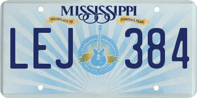 MS license plate LEJ384