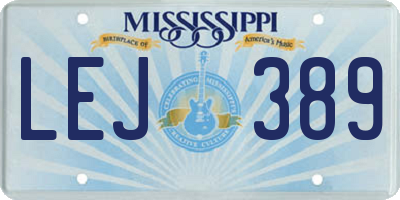 MS license plate LEJ389