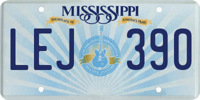 MS license plate LEJ390