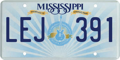 MS license plate LEJ391