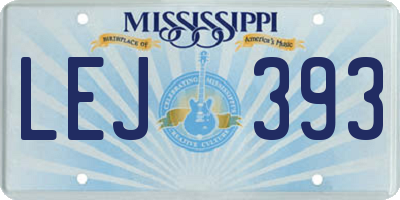 MS license plate LEJ393
