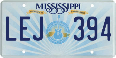 MS license plate LEJ394