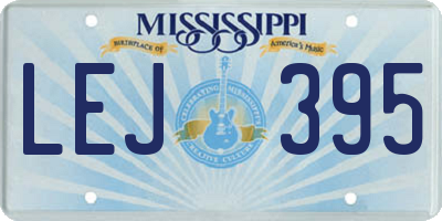 MS license plate LEJ395