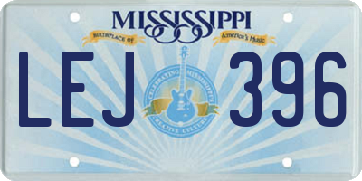 MS license plate LEJ396